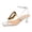 White, variant on Kitten Heels for Women Open Square Toe Fashion Metal T-Strap Slingback Sandals Casual Dress Ankle Strap Pumps Shoes White Size 5
