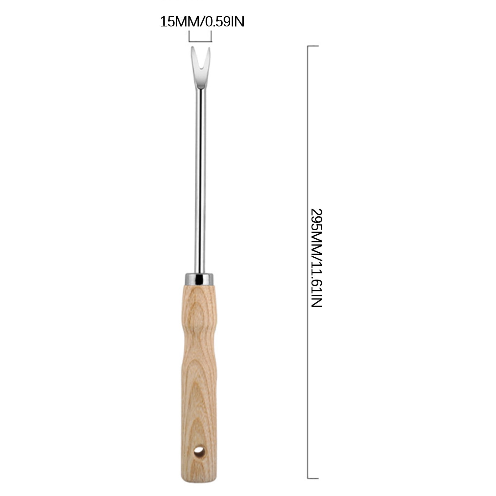 Wooden Handle Stainless Steel Gardening Tool Set, 5 Piece Shovel Rake Weeding Kit, Rust Resistant Comfort Grip Hand Tools for Flower Vegetable Planting Yard Garden Maintenance