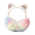 thumbnail image 2 of Orejeras de orejas de gato de peluche, plegables y bonitas, para mujeres y adolescentes al aire libre. Blanco, 2 of 9