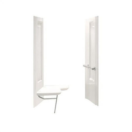 Sterling by Kohler ADA 2-Piece 39.38'' x 39.38'' x 65.25'' End Wall with Seat on Right and Grab Bar at Left