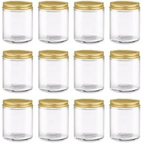 6 Ounce Clear Glass Straight Sided Mason Canning Jars - With 63mm Gold Metal Lids - Case of 12$$Home Decor, Kitchen, & Other