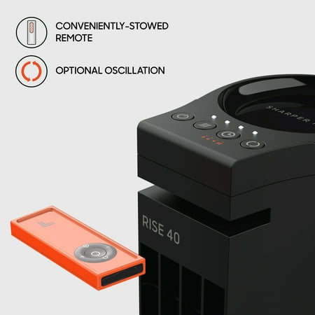 Sharper Image - RISE 40 Oscillating Tower Fan with Remote - Black