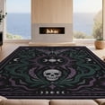 thumbnail image 2 of Design&I 8'x10' Washable Area Rug Extra Large Skid-Resistant Low Profile Dark Purple Black Celestial Design Mystical Motifs with Moon and Serpent for Living Room, Family, 2 of 7