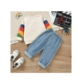 thumbnail image 4 of Blotona Baby Casual Pants Suits Long Sleeve Rainbow Pullover + Long Pants Set, 4 of 9