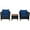 Navy, variant on Costway 3PCS Outdoor Patio Rattan Furniture Set Wooden Table Cushioned Sofa Turquoise