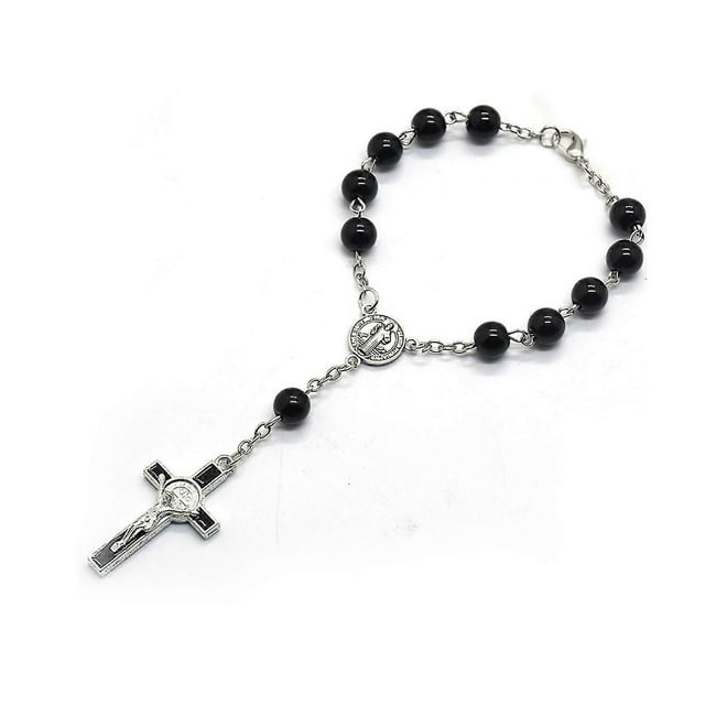 Rosary Black Glass Beads For Cross Rosary Bracelet Wonderful Gift For Any Occasi