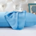 thumbnail image 3 of Reliable Bedding Silk Satin Sheets Set | Silk Satin Sheets Set Full | Sheets SetIce Blue |Fitted Sheet 24 Inch Deep Pocket | 4 Pc Sheet Set | Flat Sheet& Pillowcases., 3 of 6