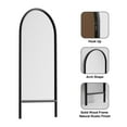 thumbnail image 5 of MAYEERTY 71"x32" Modern Arched Wood Frame Wall Mirror Wall Mounted Mirror,Black, 5 of 6