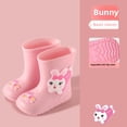 thumbnail image 1 of Botas de lluvia para niños, zapatos de agua antideslizantes cálidos con dibujos animados, botines de bebé de media pantorrilla extraíbles con forro polar para niños y niñas, zapatos de goma para niño, 1 of 5