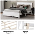 thumbnail image 5 of Sesslife Queen Size Bed Frame with Headboard & Footboard, Wood Platform Bed with Built-in LED Lights, Charging Station, Modern Farmhouse Queen Bed Frame with Slats, No Box Spring Needed, White, 5 of 11