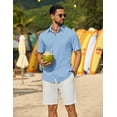 thumbnail image 5 of COOFANDY Mens Untucked Shirts Short Sleeve Button Down Shirts Casual Linen Shirts for Beach Photo, 5 of 6