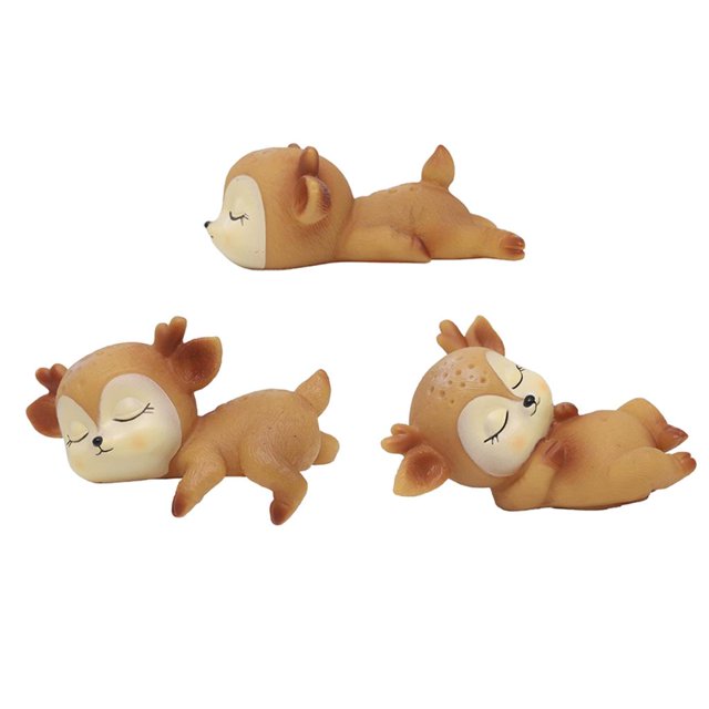 3pcs de ciervos Ciervos encantadores Juguetes para niños Ornamento de escritorio de ciervos de silicona Soledad Figuras de ciervo Juguetes divertidos