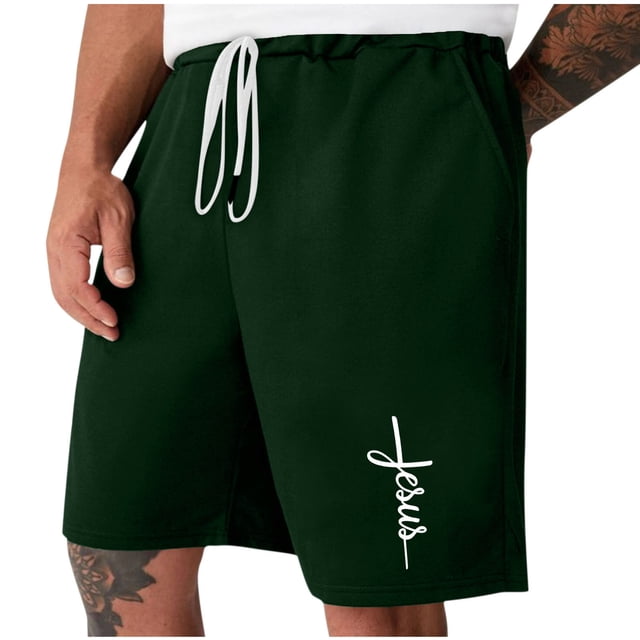 Diufon Men's Athletic Shorts Drawstring Waisted Outdoor Sport Shorts Spring Summer Hiking Shorts with Pockets