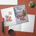 thumbnail image 3 of Santa is Coming Pug Merry Christmas Xmas Noel Truck Tree 5x7in Folded Greeting Card Dog Lover Gifts Single Note Card with Envelope - 02023, 3 of 5