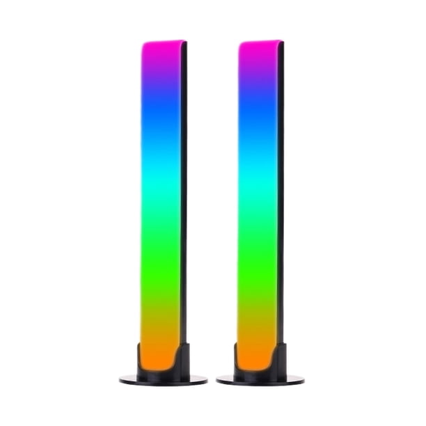 Billuyoard Luz LED de captación para Control de atmósfera musical colorida, luz de ambiente musical colorida, luz de Iluminación y accesorios (Juego de 2) - Negro