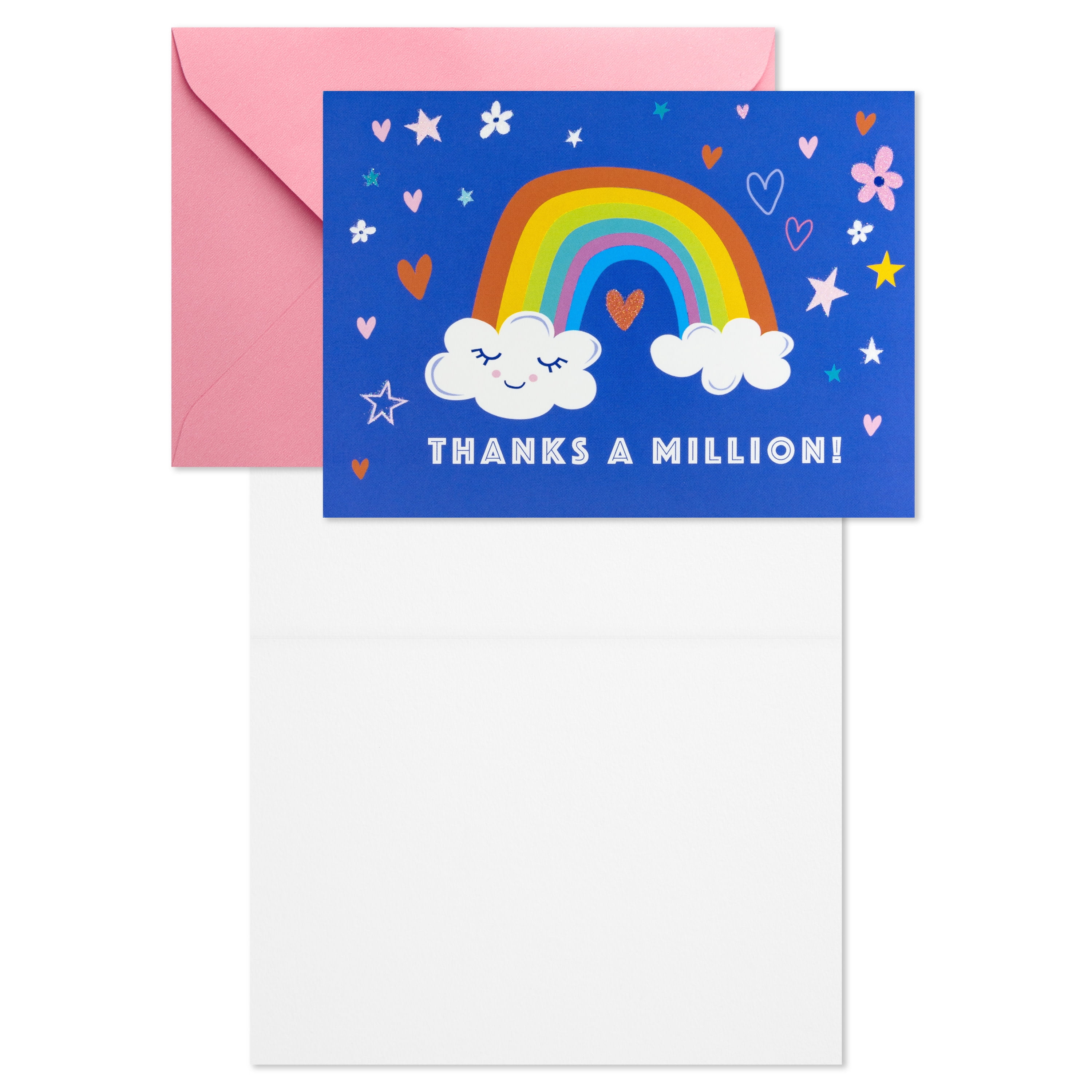 Hallmark Blank Thank You Notes (Rainbow and Clouds Kids), 10 Count
