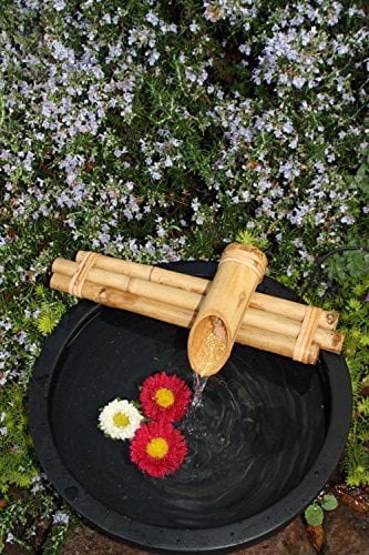 12" Bamboo Fountain Kit, 3-Arm Spout with Quiet Pump, Indoor/Outdoor – Container Not Included