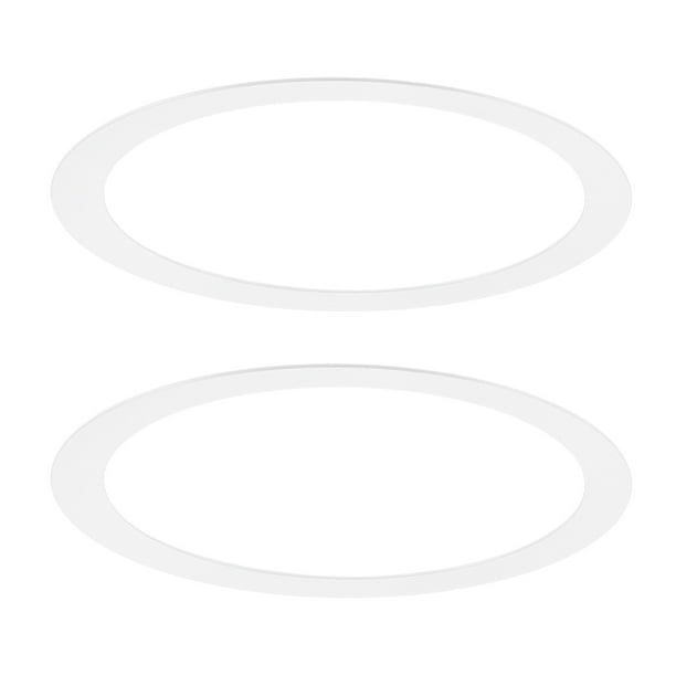 Uxcell Paquete de 2 Anillos Goof para Luces Empotradas de 3", 3.4" ID 4.1" OD Anillo de Recorte de Acero Duradero Montaje Flush Blanco