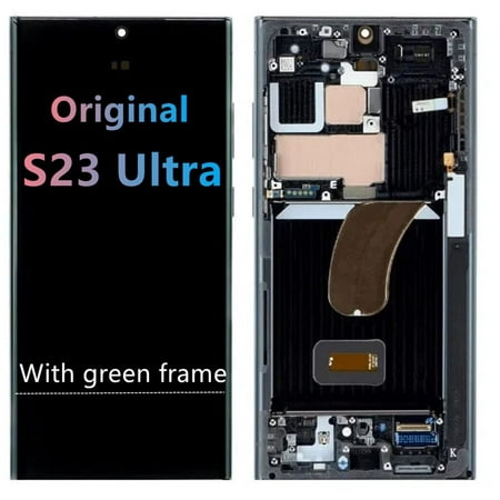 6.8" Original for Samsung Galaxy S23 Ultra SM-S918U SM-S918U1 SM- S918B SM-S918W SM-S918E LCD S23 Ultra Display Touch Screen Digitizer Assembly Replacment (with Green Frame)