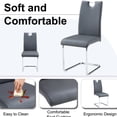 thumbnail image 2 of Modern Dining Chairs Of 4 - Grey Faux Leather Upholstered With Metal Legs For Room And Kitchen Covered Robust Construction Stability, 2 of 7