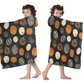 thumbnail image 4 of Halloween Patterned Pumpkins Hooded Bath Towel，60"x35" for Ages 3 To 12 Kids, Quick Dry Lightweight Soft Microfiber Hood Beach Towel Cover Up for Kids, 4 of 7