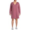 thumbnail image 2 of Terra & Sky Women's Plus Size V-Neck Dress with Long Sleeves, 2 of 5
