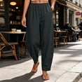 thumbnail image 3 of Womens Straight Leg Jeans New Women’s Elastic Waist Pants, Wide Leg Casual Long Pants, Lightweight Relaxed Fits Bottoms with Pockets, 3 of 6
