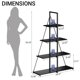 thumbnail image 3 of Negra 4 niveles moderno industrial ladder estante con sailboat a-shaped structure y abiertos almacenamiento estantes para sala de estar, dormitorio, y oficina en casa, 3 of 8