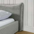 thumbnail image 5 of Queen Size Upholstered Bed FrameAnd velvet fabric,Grounded Platform Bed with Decorative Curved Headboard and Solid Wood Frame, No Box Spring Required-Grey(68''*87.75''*24.25''), 5 of 10