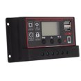 thumbnail image 4 of Controlador de carga solar Panel solar Regulador inteligente de batería con puerto USB dual 12V/24V PWM Parámetro automático Pantalla LCD ajustable 70A, 4 of 14