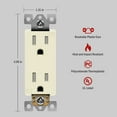 thumbnail image 3 of ENERLITES Decorator Receptacle Outlet, Tamper-Resistant, Residential Grade, 3-Wire, Self-Grounding, 2-Pole, 15A 125V, UL Listed, Light Almond (10 Pack), 3 of 5