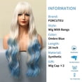 thumbnail image 3 of Ombre Wig with Bangs Long Ombre  Wigs for Women Long Wavy  Wig Ombre Wavy Heat Resistant Wigs for Daily Party, 3 of 6