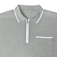 thumbnail image 6 of COSFO Casual Polo Shirts for Men Cotton Quarter Zip Long Sleeve Shirts Collared Pullover with Pocket Classic Fit Solid Tshirts Shirts for Men, 6 of 6