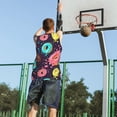 thumbnail image 5 of Pofeuu Donuts1 Print Basketball Jersey, Shirts for Men Youth Basketball Jersey Crew Neck-XX-Large, 5 of 6