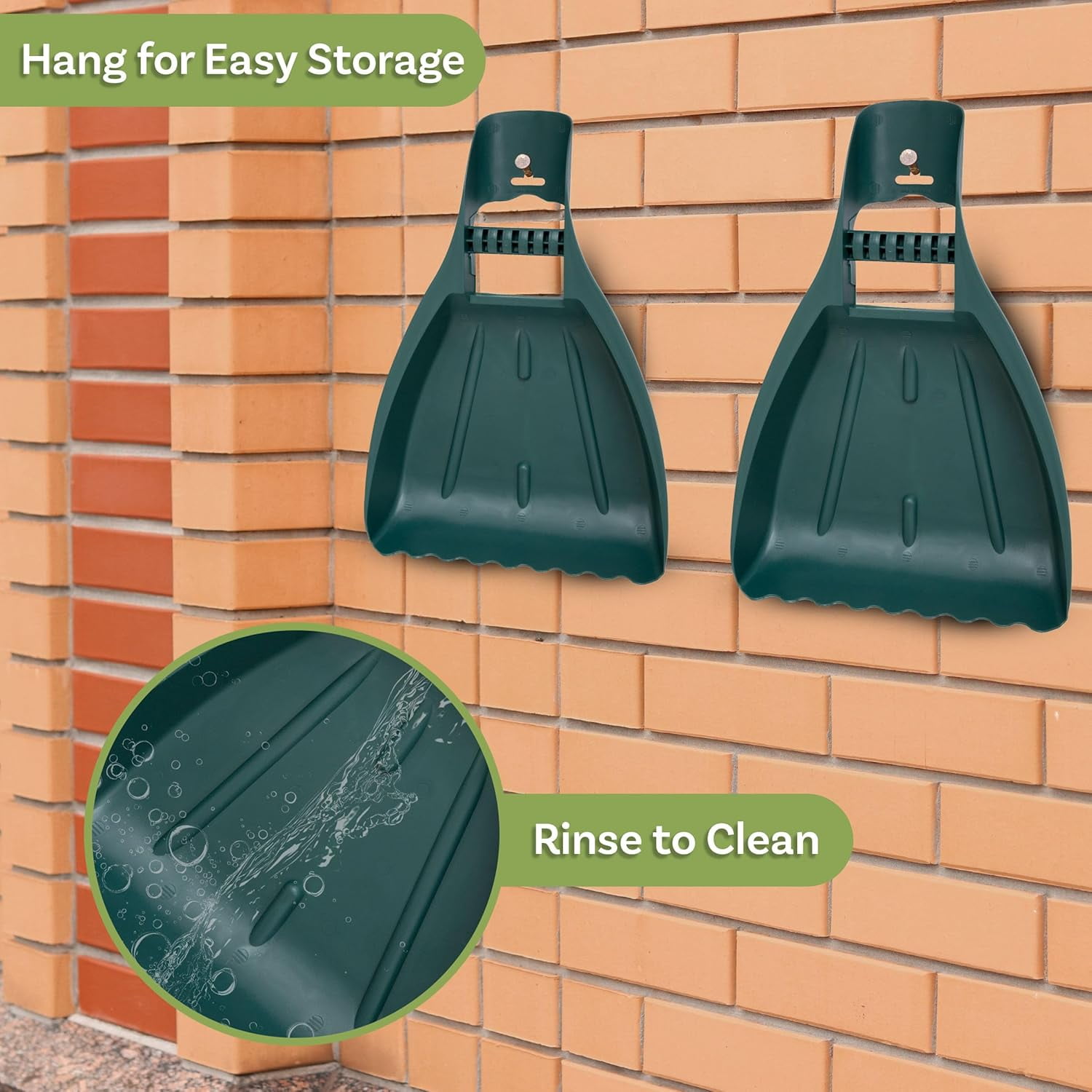 Leaf Scoops Hand Rakes - Lightweight, Durable Grabber Tool for Scooping Up Leaves, Spreading Mulch, Gardening, and Yard Work by General (Green)