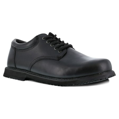 

Grabbers Men s Friction Slip Resistant Plain Toe Oxford Work Shoes