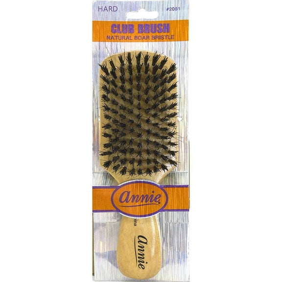 Annie Hard Club Brush, Natural Boar Bristle