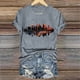 thumbnail image 5 of Camisetas de Manga Corta para las Mujeres de Moda Imprimir Cuello Redondo Camiseta, Mezcla de Poliéster Ligero para Primavera Verano Otoño, 5 of 8