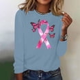 thumbnail image 2 of Dyfzdhu Long Sleeve T-shirt For Women Breast Cancer Awareness Shirt For Long Length Sleeve Tops Crew Neck Sweatshirts Breast Cancer Shirts Casual Top, 2 of 4