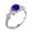 Blue/Clear, variant on Round Simulated Ruby Center Cubic Zirconia Swirl Sides Ring Rhodium Plated Sterling Silver Size 9