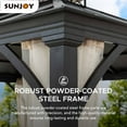 thumbnail image 6 of Sunjoy Hardtop Gazebo 11 x 13 ft. Outdoor Patio Black Metal Gazebo, Double Tiered Gazebo with Ceiling Hook and Mesh Netting, Black, 6 of 11