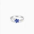 thumbnail image 4 of Sterling Silver Ring Round Cut Blue Sapphire Gemstone Ring Unique Promise Ring September Birthstone Ring for Women, 4 of 4