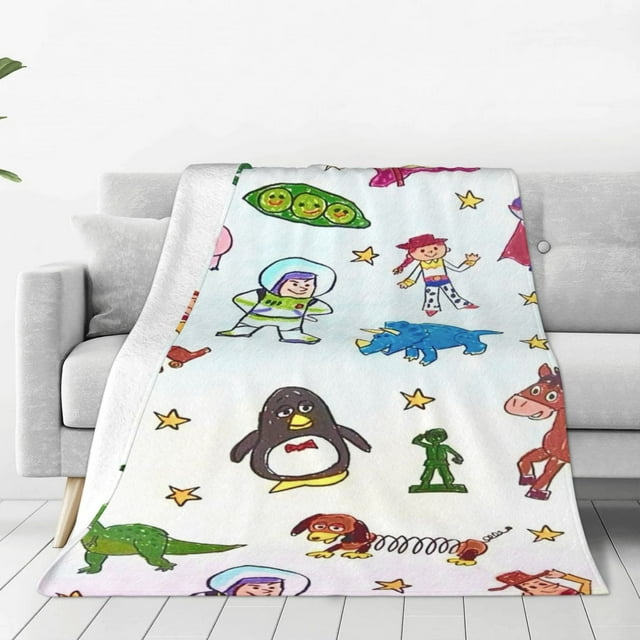 Manta de dibujos animados de Toy Story para niños y niñas, súper suave, acogedora y cálida, manta de franela ligera y difusa para sofá, cama, viajes y regalos de campamento, 40 x 30 pulgadas