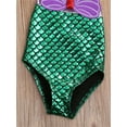 thumbnail image 5 of Gureui Kids Baby Girls One Piece Swimsuit Bikini Shellfish Scale Mermaid Print V-neck Lace-up Swimwear Summer Clothes, 5 of 8