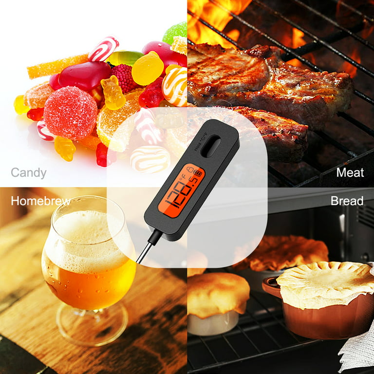BFOUR Meat Thermometer Instant Read Meat Thermometer Digital Food  Thermometer Waterproof Ultra Fast Candy Kitchen Thermometer 