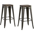 Dorel Home Products Fusion 30" Metal Backless Bar Stool with Wood Seat