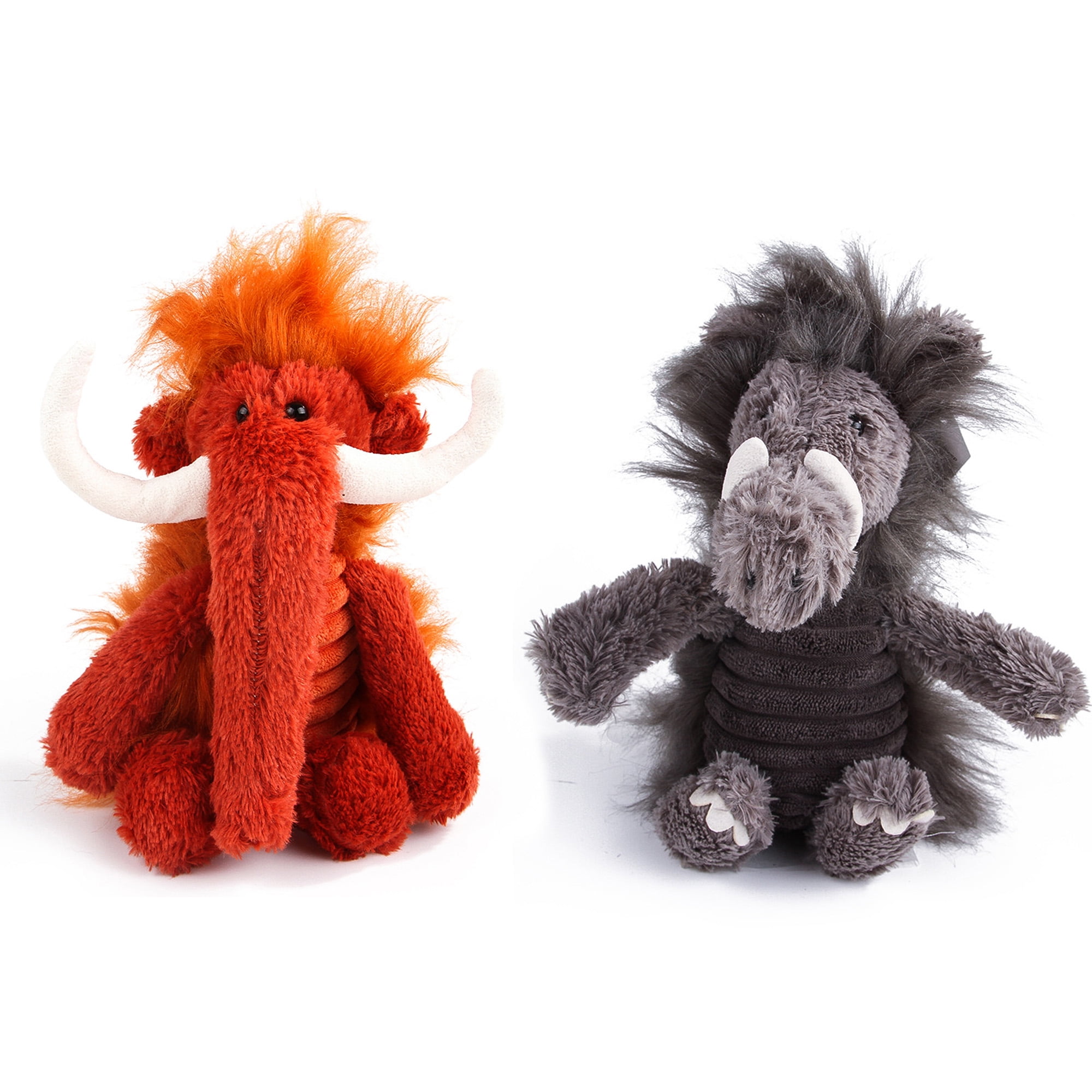Kepooman 2 Pack No Stuffing Squeaky Plush Dog Toy for Small Medium Large Dog, Dog Chew Toy for Teething Chewing and Playtime, Wild Boar & Elephant