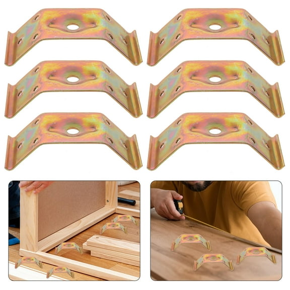 DECORNIJIA Reinforcing Corner Brackets Golden 10Pcs 4.4X2X1In