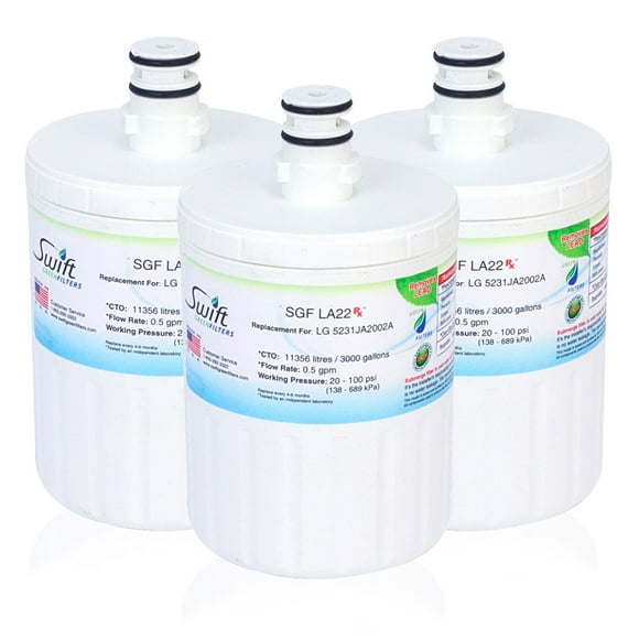 Swift Green Filters SGF-LA22 Rx Pharmaceutical Replacement for LG LT500P Refrigerators Water Filters(Pack of 3)