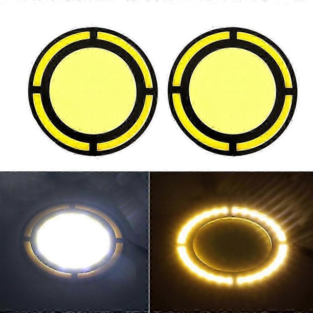 2 luces LED COB para coche, DRL, intermitentes automáticos, forma redonda, estilo de coche, luz diurna